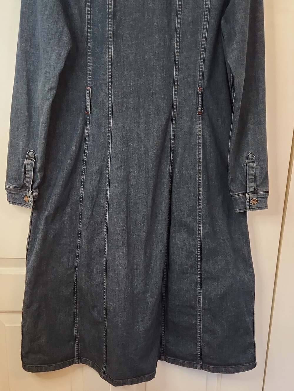 BODEN Laura Denim Button Front Stretch Shirt Dress Size 16L - Picture 11 of 16